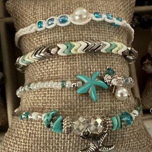 Source Unknown Turquoise and Silver Bracelet Collection